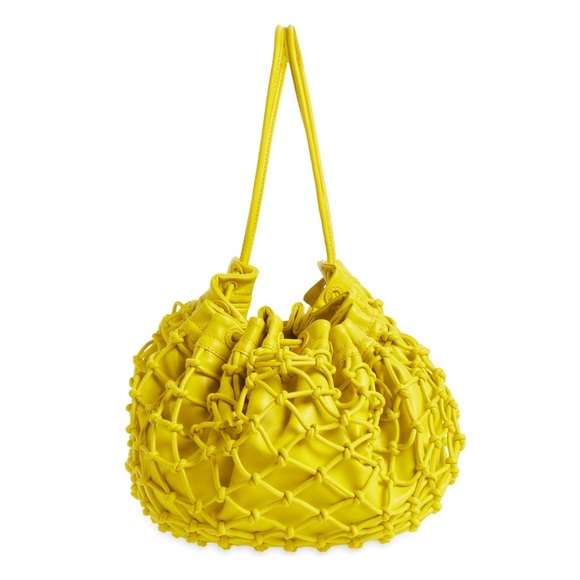 Simon Miller $495 NWT Large Scrunch Net Drawstring Bucket Market Bag Citron - Picture 5 of 10